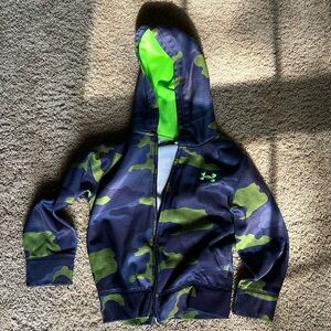 Under Armour zip hoodie camouflage green and blue size 5
